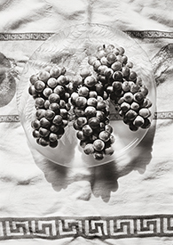 grapes on tea towel