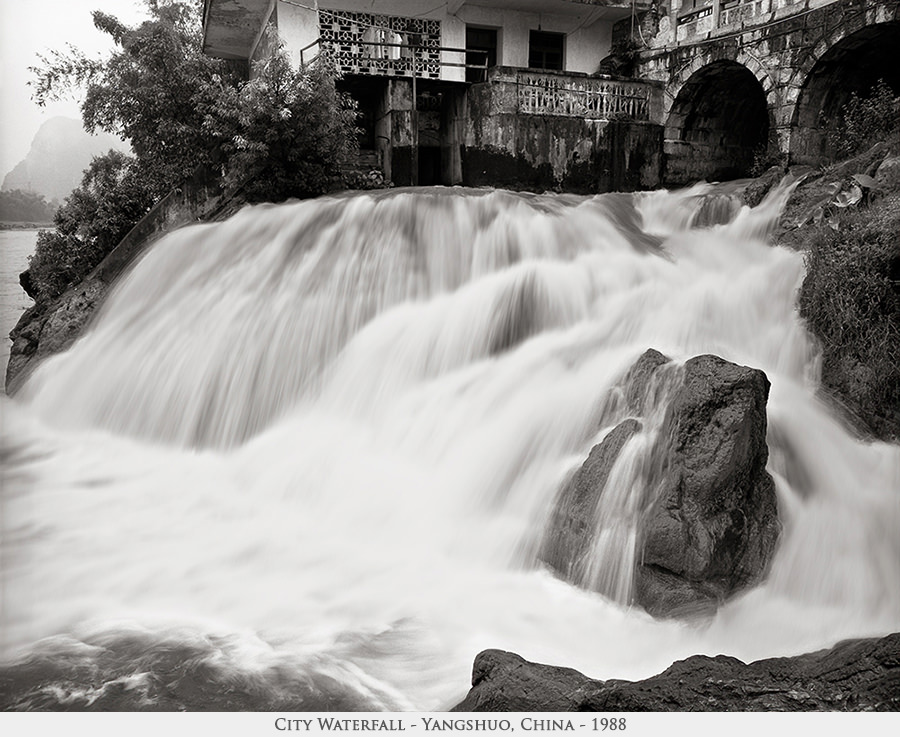 city waterfall