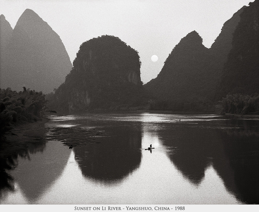 sunset on Li River