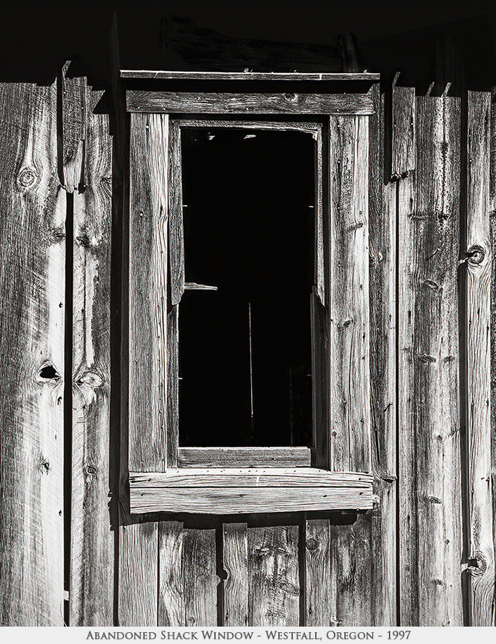 abandoned shack window