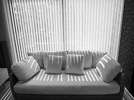 Sofa & Venetian Blinds